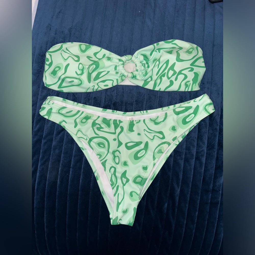 Green Strapless Bikini - Picture 3 of 3